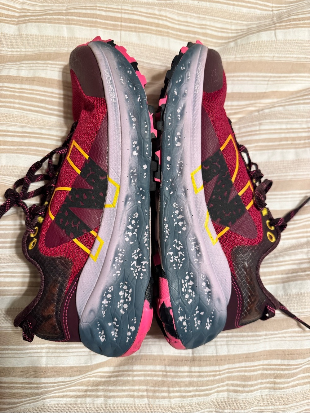 New Balance Women's Burgundy and Pink Trail Runners Fresh foam X more trail V2